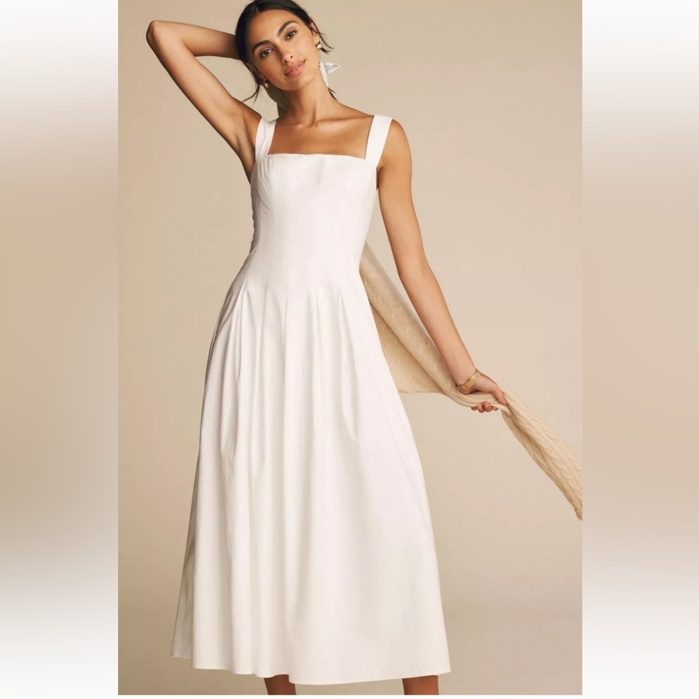 NWT Reformation Mika Midi dress white size 12 - Picture 2 of 5